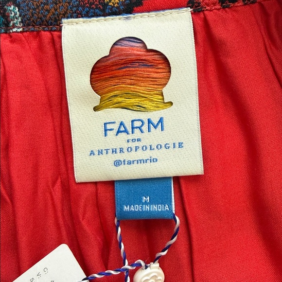 NWT!!! FARM Rio Floral Red Maxi Tiered Skirt Size M - Picture 9 of 13